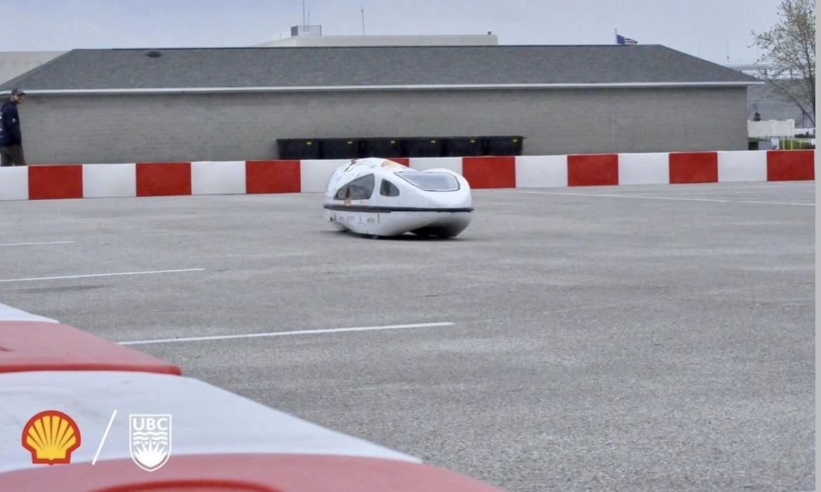 A UBC Supermileage vehicle competing at the Shell Eco-marathon