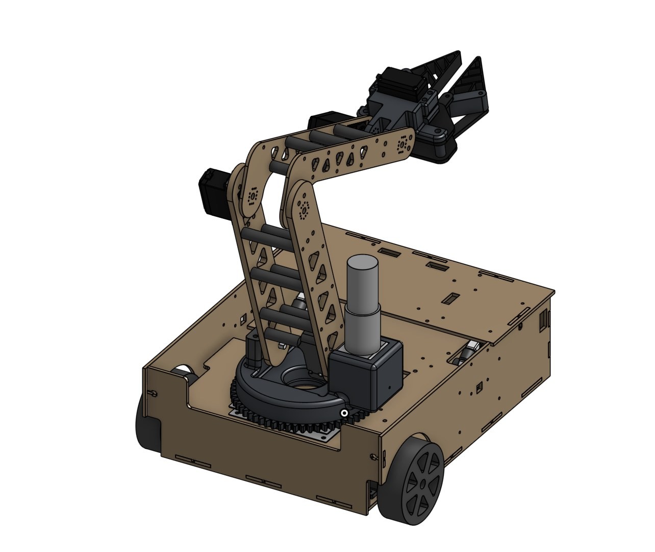 CAD model with the arm raised