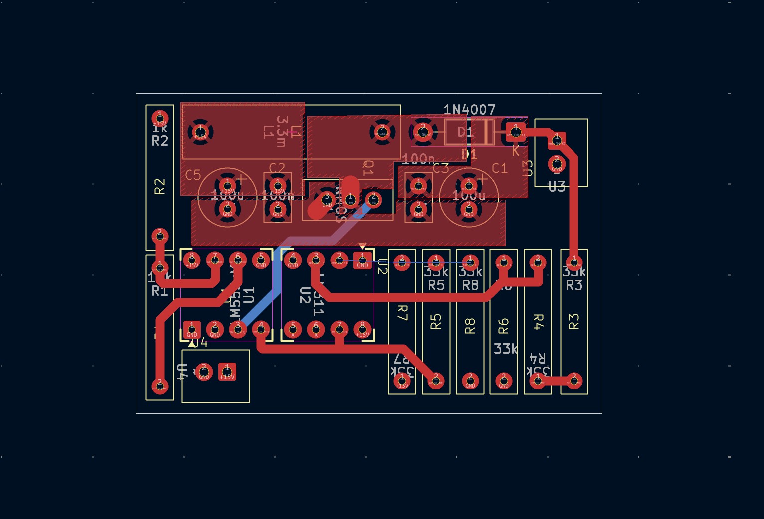 PCB layout in KiCad
